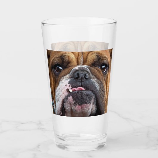 English Bulldog Throw Kissen Glas (Vorderseite)