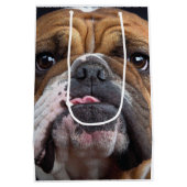 English Bulldog Throw Kissen Mittlere Geschenktüte (Rückseite)