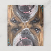 English Bulldog Throw Kissen Platzkarte (Außenseite Aufgefaltet)