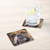 English Bulldog Throw Kissen Rechteckiger Pappuntersetzer (Vor Ort)