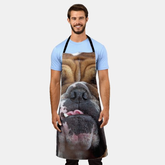 English Bulldog Throw Kissen Schürze (Getragen)