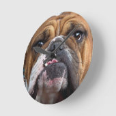 English Bulldog Throw Pillow Runde Wanduhr (Winkel)