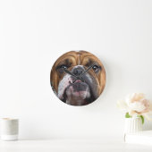 English Bulldog Throw Pillow Runde Wanduhr (Zuhause)