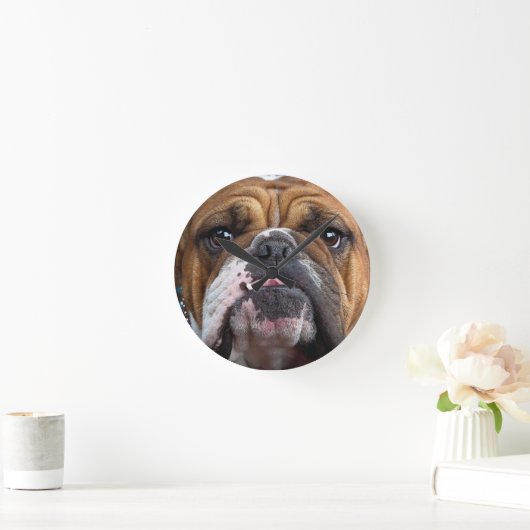 English Bulldog  Throw Pillow Runde Wanduhr (Zuhause)