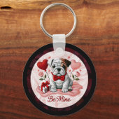 English Bulldog Valentine Charm Schlüsselanhänger (Vorderseite)