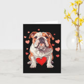 English Bulldog Valentinstag Heart Pet Anima Karte (Gelbe Blume)