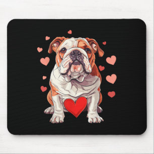 English Bulldog Valentinstag Heart Pet Anima Mousepad