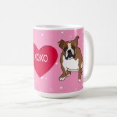 English Bulldog Valentinstag Kaffeetasse (VorderseiteRechts)