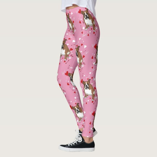 English Bulldog Valentinstag Leggings (Links)