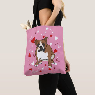 English Bulldog Valentinstag Tasche