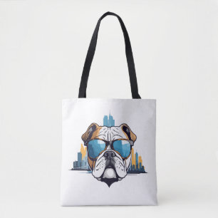 English Bulldog Vector Art Animal Modern Urban Hau Tasche