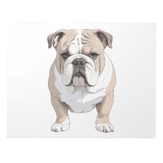 English Bulldog Vector Art mit lebhaften Farben Notizblock (Vorderseite)