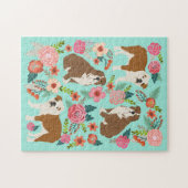 English Bulldog Vintag Floral Puzzle (Horizontal)