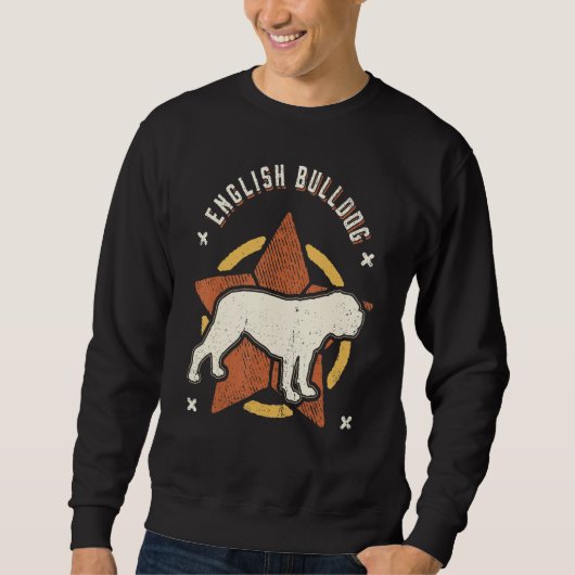 English Bulldog Vintage Retro Classic Dog Sweatshirt (Vorderseite)