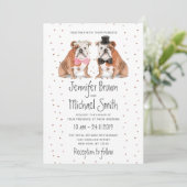 English Bulldog Wedding Dogs Einladung (Stehend Vorderseite)