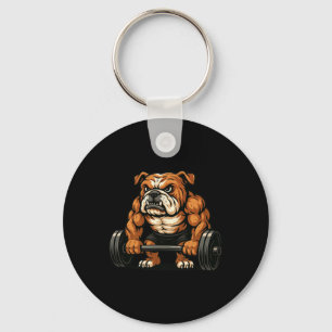 English Bulldog Weightlift Bodybuilder Workout Schlüsselanhänger