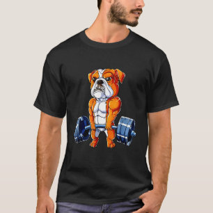 English Bulldog Weightlift Deadlift Men Fitnes T-Shirt