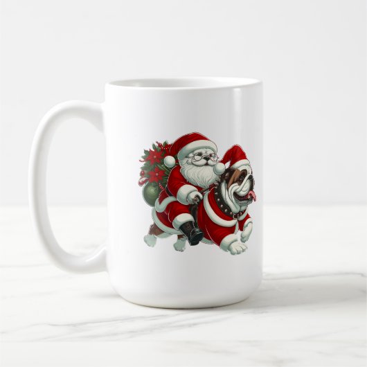 English Bulldog Weihnachtsbaum Lichter Xmas Kaffeetasse (Links)