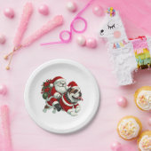 English Bulldog Weihnachtsbaum Lichter Xmas Pappteller (Party)