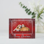 English Bulldog Weihnachtskarte Feiertagspostkarte (Stehend Vorderseite)