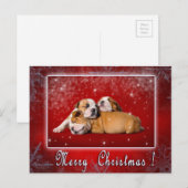 English Bulldog Weihnachtskarte Feiertagspostkarte (Vorne/Hinten)