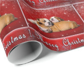 English Bulldog Weihnachtskarte Geschenkpapier (Rolleneckpunkt)
