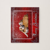 English Bulldog Weihnachtskarte Puzzle (Vertikal)