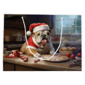 English Bulldog Weihnachtskekse Urlaub Große Geschenktüte (Rückseite)