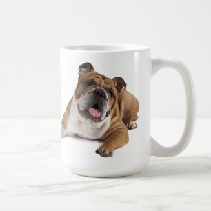 English Bulldog Welpe Hund Blue Liebe Hearts Kaffeetasse
