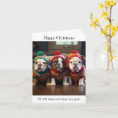English Bulldog Welpen Weihnachtskarte Karte (Gelbe Blume)