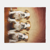 English Bulldog Welpen wirklich Niedlich Fleecedecke (Vorderseite (Horizontal))