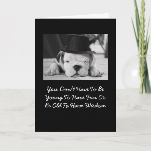 English Bulldog Welppy Birthday Card Karte (Vorderseite)