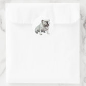 English Bulldog - White 1 Runder Aufkleber (Tasche)