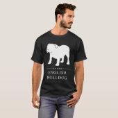 English Bulldog White Silhouette T-Shirt (Vorne ganz)