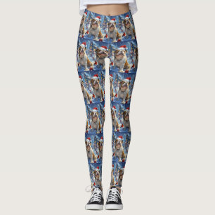 English Bulldog Winter Wonderland Christmas Joy Leggings