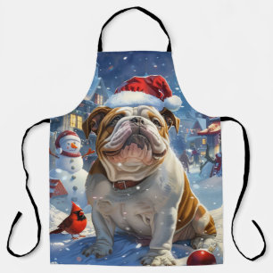 English Bulldog Winter Wonderland Christmas Joy Schürze
