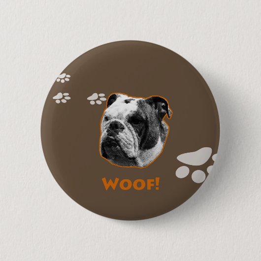 English Bulldog Woof Button (Vorderseite)