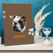 English Bulldog Woof Fotoplatte (Seite)
