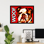 English Bulldog WOOF Poster (Heimbüro)