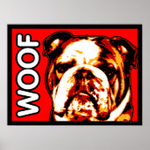 English Bulldog WOOF Poster (Vorne)