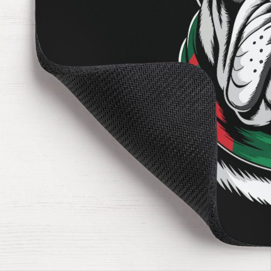 English Bulldog Xmas Santa Hat F Christmas Costume Mousepad (Ecke)