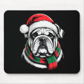 English Bulldog Xmas Santa Hat F Christmas Costume Mousepad (Vorne)