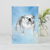 English Bulldog zeichnend Einladung (Stehend Vorderseite)