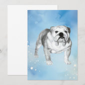 English Bulldog zeichnend Einladung (Vorne/Hinten)