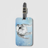 English Bulldog zeichnend Gepäckanhänger (Vorderseite Vertikal)