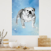 English Bulldog zeichnend Poster (Küche)