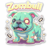 English Bulldog Zombie Dog Halloween Essential T-S Aufkleber (Vorderseite)