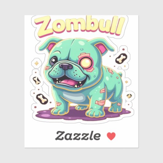 English Bulldog Zombie Dog Halloween Essential T-S Aufkleber (Blatt)