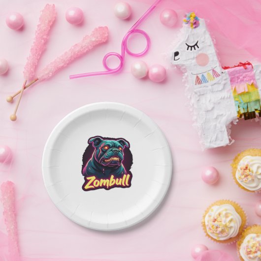 English Bulldog Zombie Dog Halloween Essential T-S Pappteller (Party)
