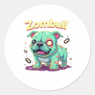 English Bulldog Zombie Dog Halloween Essential T-S Runder Aufkleber